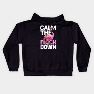 Calm The Flock Down - Beach Flamingo Kids Hoodie